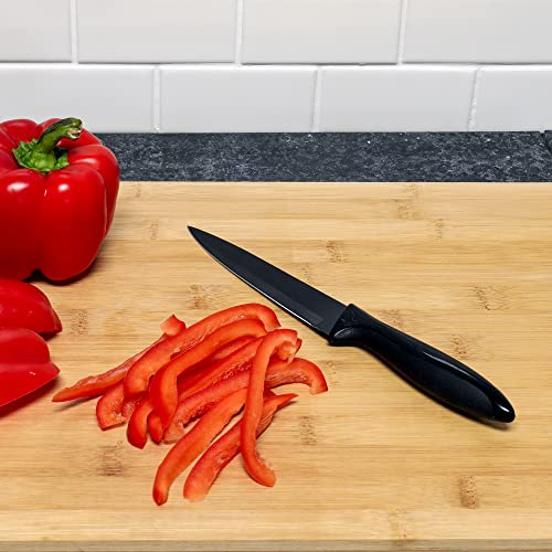 Chef Craft Premium Utility Knife with Sheath, 5 inch Blade 10 inches in Length, Black - style: Utility Knife with Sheath