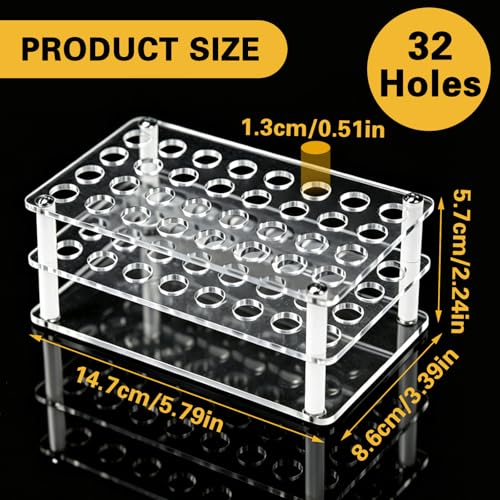 Acrylic Pen Display Holder, 32-Slots Pencil Display Stand Clear Paint Brush Holder Rack Organizer for Pens Pencils Artist (32)