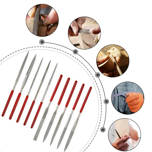 Litoexpe 10 Pieces Mini Needle File Set 3x140mm - size: 3x140mm Needle File