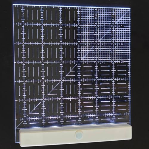 HONEYSEW 6.5" Fabrics Glow Square Quilting Ruler Acrylic Sewing Templates for Quilting and Sewing