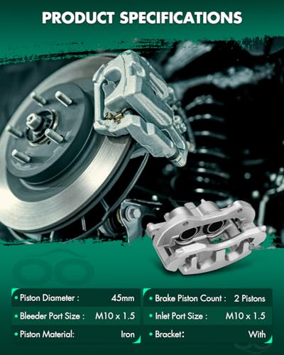 SCITOO Front Right Disc Brake Caliper With Bracket 18B4989 Silver - size: Front Passenger[18B4989]