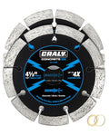 CRALY 4-1/2 Inch Super Thin Segmented Diamond Blade, 7/8 in Arbor, 4.5'' Diamond Stone Blade for Angle Grinder & Masonry Saw, Diamond Cutting Wheel for Cutting Concrete, Brick, Granite, Block, 2PC - size: 4-1/2 Inch (2 PCS)