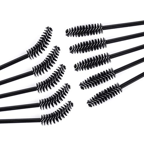 Tbestmax 200 Disposable Mascara Wand Eyebrow Brushes Spoolies Applicator for Eyelash Extension Makeup Kits - color: 200Pcs-Black