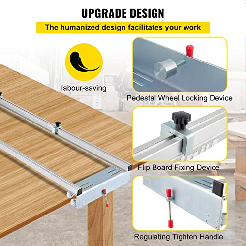 VEVOR Router Sled, 64 inches / 162.6cm Width, Slab Guide Jig for Woodworking with Locking Function, Portable and Easy to Adjust, Trimming Planing Machine for Wood Flattening, Home DIY