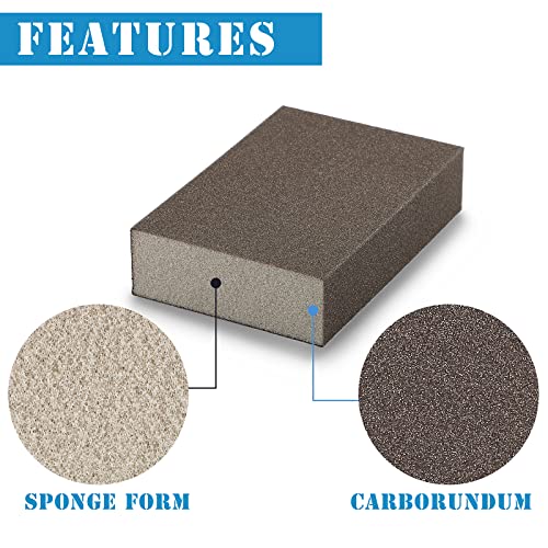 220 Grit Sanding Block, Jamiikury Superfine Sanding Sponge, 8pcs - size: 220 Grits