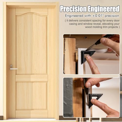 Plastic Scribers for Woodworking – 3/16" and 1/4" Trim Spacer with 1/8" Opening, Precise Marking Gauge for Door and Window Casing Projects(Black) - color: Black