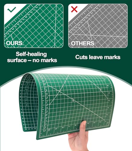 Self Healing Cutting Mat 12×18 Inch, Fabric Cutting Mats for Crafts, Double Sided Sewing Boards for Quilting Hobby Scrapbooking 5 Layers 1 Pack - style: 1 Pack