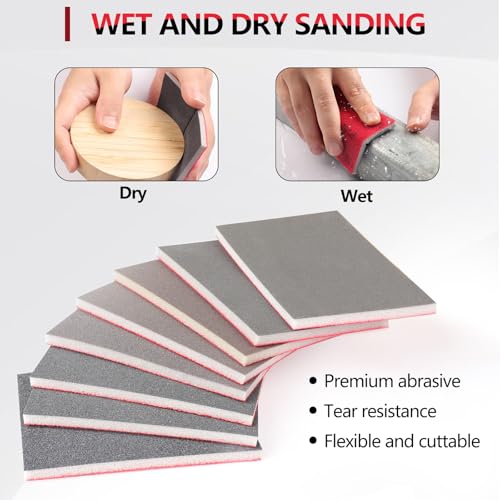 32 PCS 3000 Grit Sanding Sponge, Soft and Flexible Sandpaper Block - style: 32Pcs 3000Grit