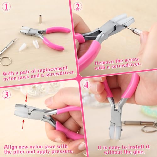 SPEEDWOX 3.5-Inch Double Nylon Flat Jaw Pliers Jewelry Making Pliers - style: Flat Nylon Jaw Pliers