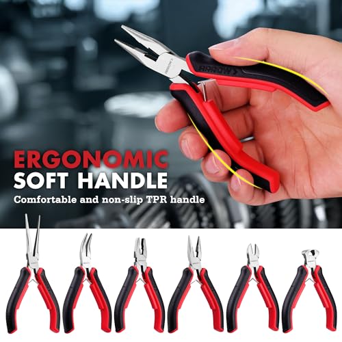ARROW Mini Pliers Set, 6PC Precision Jewelry Craft Pliers Kit