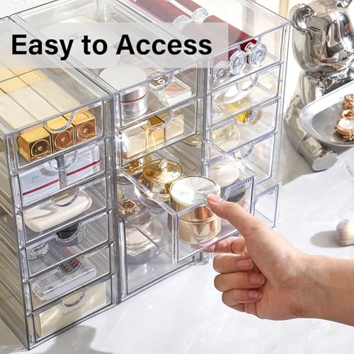 Prsildan Acrylic Drawer Makeup Organizer with 4 Drawers - size: 4 Drawers