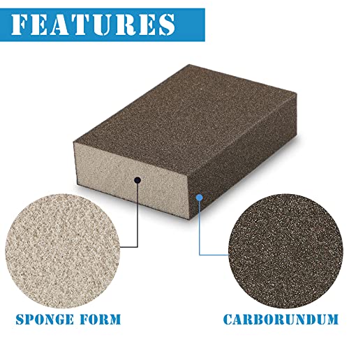 120 Grit Sanding Block, Jamiikury Fine Sanding Sponge, 16pcs - size: 120 Grits