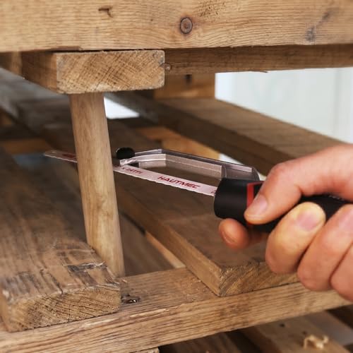HAUTMEC Compact Hacksaw, 10" Hacksaw with Bi-Metal HSS Blade, Aluminium Frame, Cutting Guide Design, Small Hand Saw for Cutting Metal, Plastic, PVC & Wood, Ideal for Tight Spaces – HT0427 - style: Upgrade