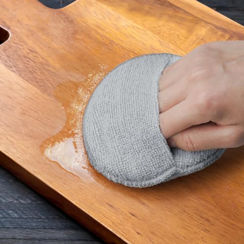 NiHome 5 Inch Wood Conditioner Cutting Board Wax Oil Applicator Pads 4 Pack - color: Gray (4-pack), size: 5 Inch