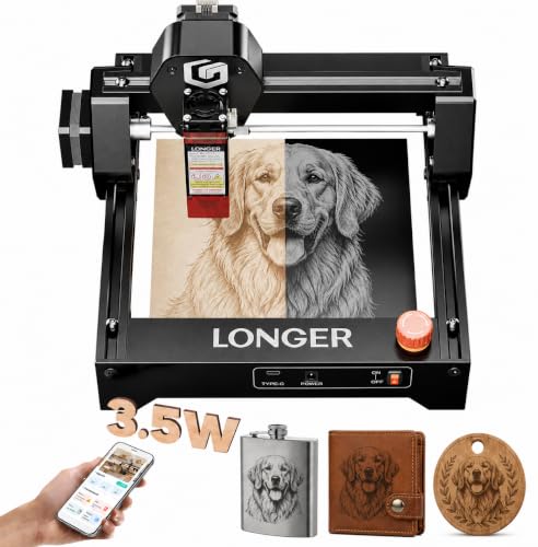 LONGER RAY5 Laser Engraver, 3500mW Compact Precision Engraving Machine - color: Black