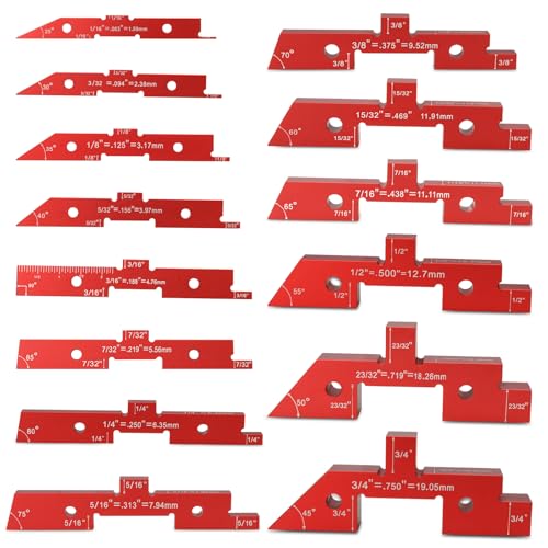 Esdabem 14 Setup Blocks Woodworking for Router Table Saw Accessories - size: 14 Blocks