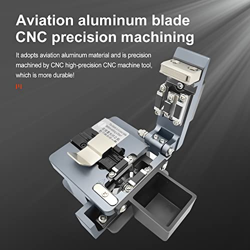 TM20 Fiber Cleaver — CNC Precision Machined Optical Fiber Cleaver with 24 Cleaving Spots & 48000 Cleaves, 3-in-1 Holder for 0.25mm 0.9mm 3.0mm, Auto-Return Fiber Cutter for FTTH Splicing