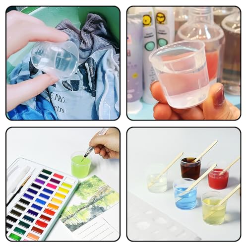50 Pack 2 Oz Plastic Graduated Cups, Mixing Cups for Epoxy, Resin
