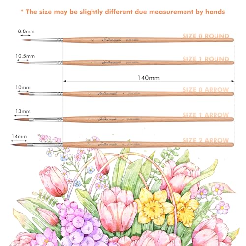 Golden Maple Kolinsky Sable Miniature Paint Brushes Arrow Point - size: WC32 Arrow Point