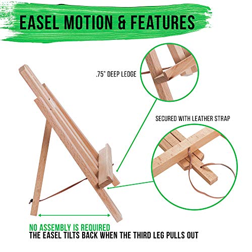 U.S. Art Supply 11" Small Tabletop Display Easel - Beechwood, Pack of 1