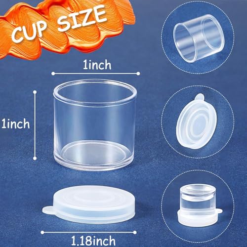Outus 100 Pcs Small Paint Cup with Lid Mini Plastic Empty Paint Pots, 20 ml - size: 20 ml