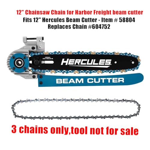 12" Chainsaw Chain for Harbor Freight beam cutter Hercules model 58804,Chainsaw Chain Fits Harbor Freight HERCULES BEAM CUTTER #604752