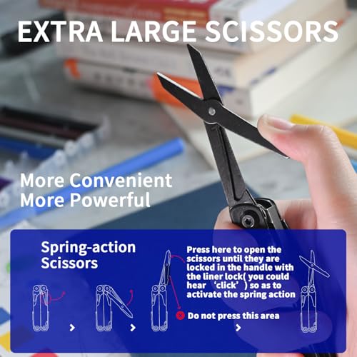 ROCKTOL Gen-R RB Multitool Pliers, VG10 Blade, 27-in-1 Multi-tool, EDC Pocket Knife, Retro Black Finish, Precision Screwdriver, Gut Hook for Hunting, Backpacking, Hiking, Camping