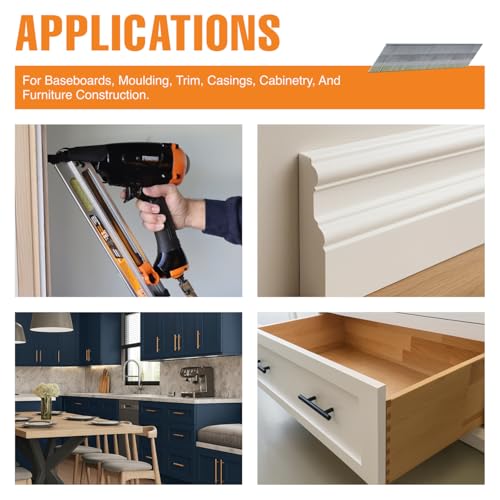Freeman Angled Finish Nails | 34 Degree | 15 Gauge | 1-1/2" | Tape Collated | Galvanized Steel | 1000 Count | Trim, Moulding, Cabinetry, Baseboards, Furniture, Door and Window Casing | AF1534-15 - style: 15-Gauge 1-1/2"