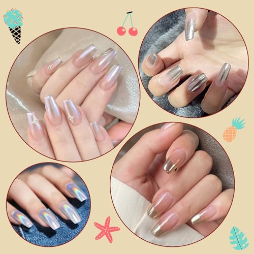 Artdone 16 Jars Chrome Nail Powder Nail Art Fimo 1g/Jar White Pearl - color: White Pearl