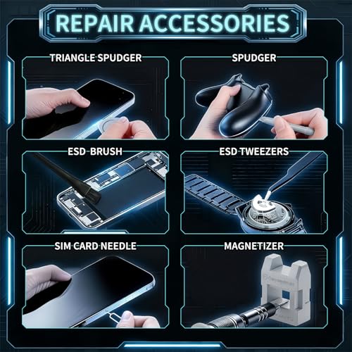 2-Pack Precision Screwdriver Set: 122 Magnetic Bits Electronics Repair Kit for Office Equipment Maintenance - Laptop, Computer & Peripherals, Bulk Supply for Repair Store, IT Departments, Business Use - color: Gray-122pcs-2pack