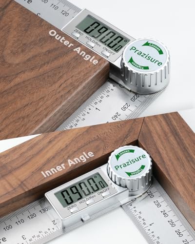 Digital Angle Finder Protractor, 7 inch, for Woodworking and DIY, Aluminium