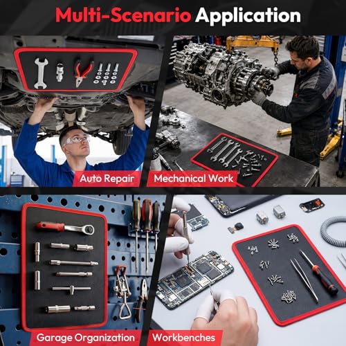 Magnetic Tool Mat, 40 LBS Flexible Magnetic Mat, Magnetic Tool Holder - color: Red, size: 1PC Magnetic Tool Mat