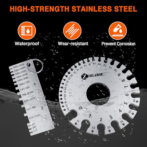 ZeeDix 4 Pcs Stainless Steel Metal Sheets Welding Thickness Gauge - style: Measuring combination-4