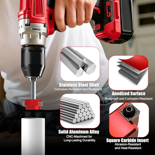 8-Piece Plastic Pipe Reamer Kit with Storage Case for 1/2" Drill