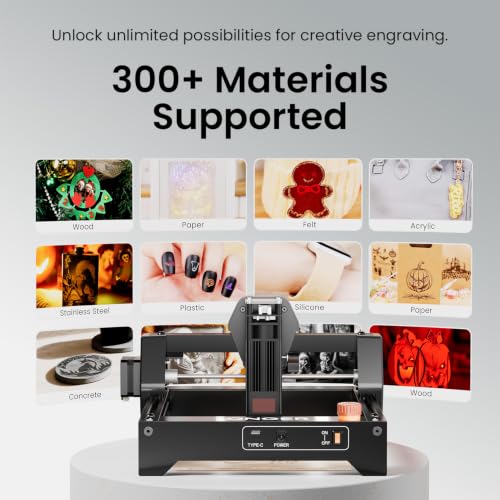 LONGER RAY5 Laser Engraver, 5500mW Portable Precision Engraving Machine - color: Metallic Black