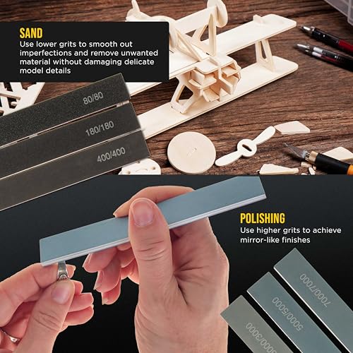 Dura-Gold Sanding Sticks & Polishing Sticks for Plastic Models, Pack of 40