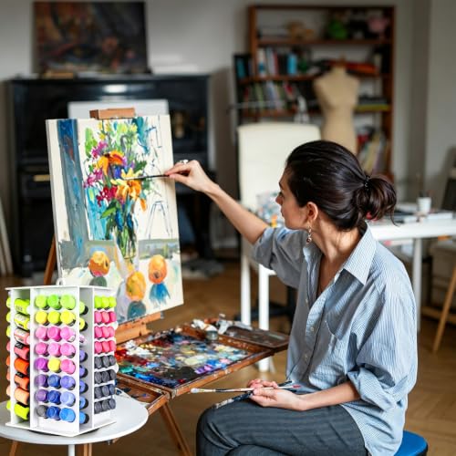 Acrylic Paint Organizer,2oz Craft Paint Holder Rack with 96 Holes - size: 96 Holes