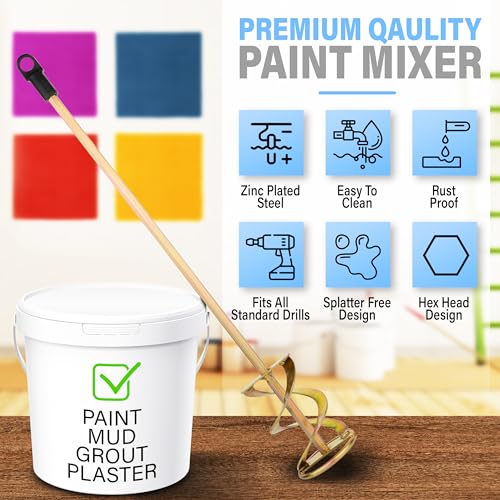 Paint Mixer for Drill, 1-5 Gallon Bucket, Paint Stirrer for Drill - size: 5 Gallon (Large Head)