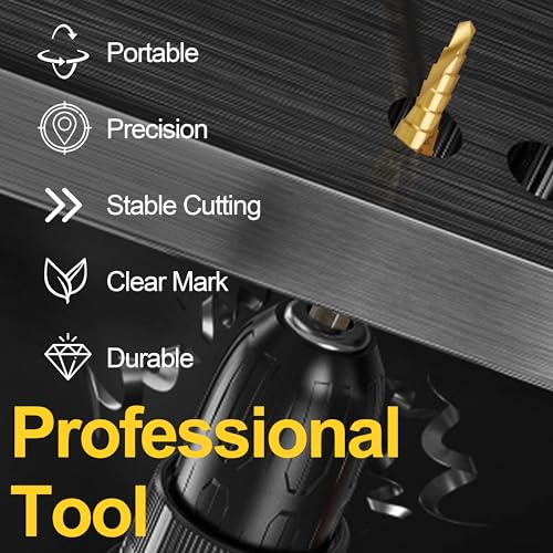 Step Drill Bit Set - DWA1790IR for Dewalt Double Spiral Flute Step Bits