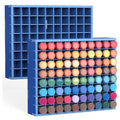 Krafetto 2 Pack 80-Grid Paint Organizer for 2 Oz Bottles, Wall Mount, Blue - color: 2pc blue paint rack