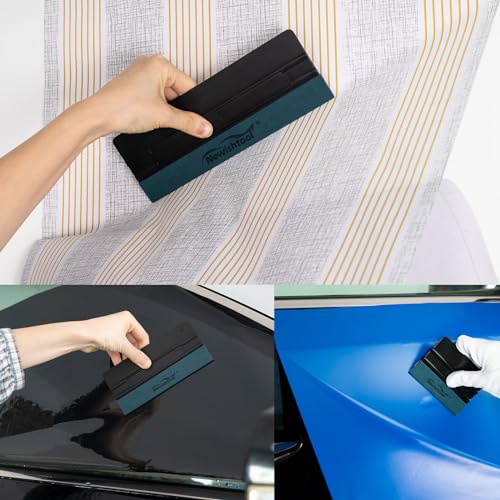 NEWISHTOOL 7 in 1 Vinyl Squeegee Tool Different Sizes Plastic Scraper Cards - color: 7 Pcs-black