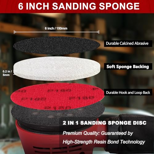 Shinboc 12 PCS 6 Inch Sanding Sponge 2000 Grit, Bowling Ball Sanding Pads - color: 2000grit, size: 6 Inch 12Pcs