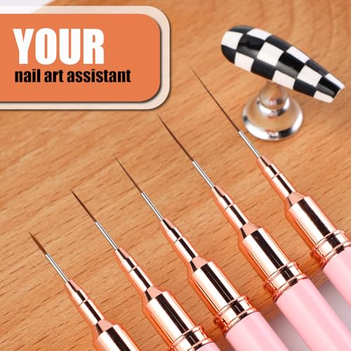 5Pcs Nail Art Liner Brushes Set for Nail Design Lines,Details,Fine Drawing - color: 2