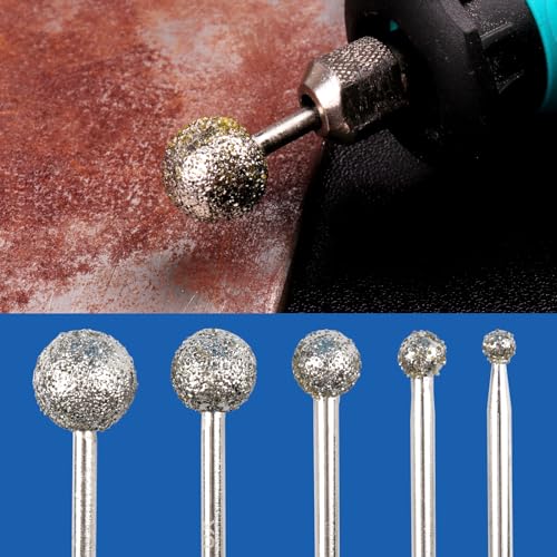 1/8 Shank Diamond Grinding Burr Drill Bit Ball Shape Rotary Bit