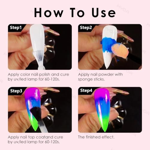 Ownest 40 Colors Pigment Nail Powder with Brushes - color: 40 colors