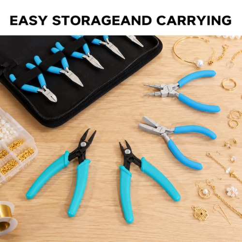 DESHIL 10 Pcs Jewelry Pliers Set for Jewelry Making, Wire Wrapping, Beading