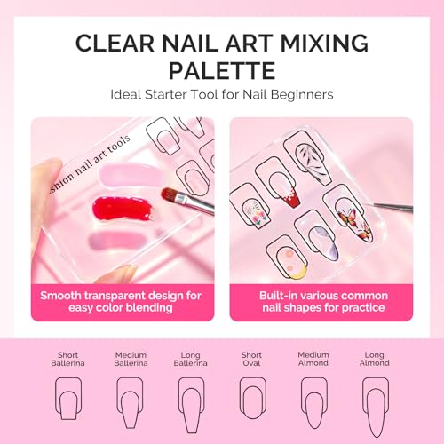 MelodySusie 2Pcs Nail Art Practice Palette with Spatula Clear - size: 2Pcs with Spatula