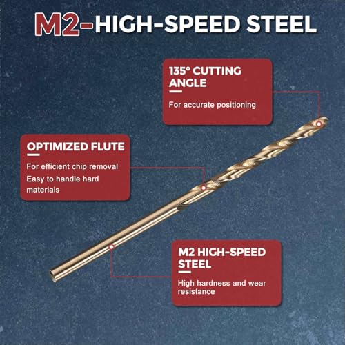 12pcs Micro Drill Bit #38 Diameter 2.578mm M2 HSS 135° for Metal - size: #38 (2.578mm)