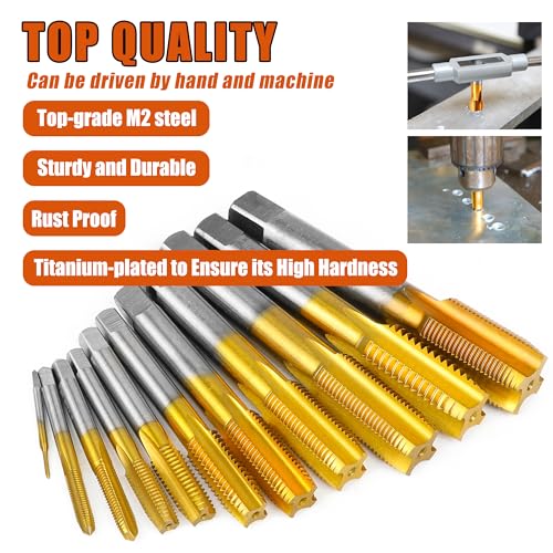 2Pcs M2 X 0.4 Thread Tap for Metal,M2 X 0.4 M2 HSS Thread Milling Tap - size: M2x0.4 - 2Pcs