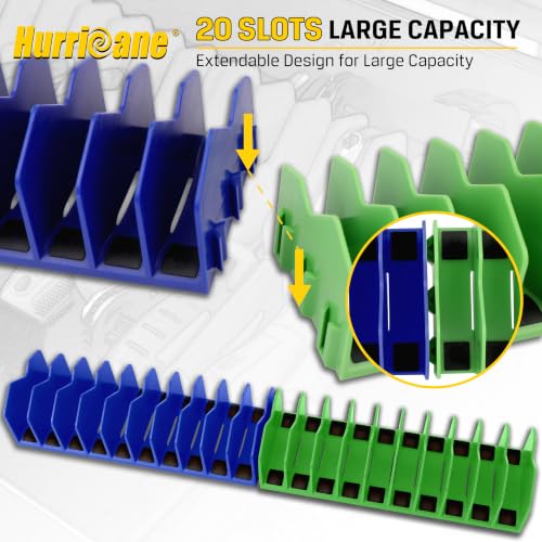 HURRICANE Pliers Organizer Rack with Non-Slip Rubber Base, Extendable Design, Blue and Green, 2 Pack - color: Blue & Green
